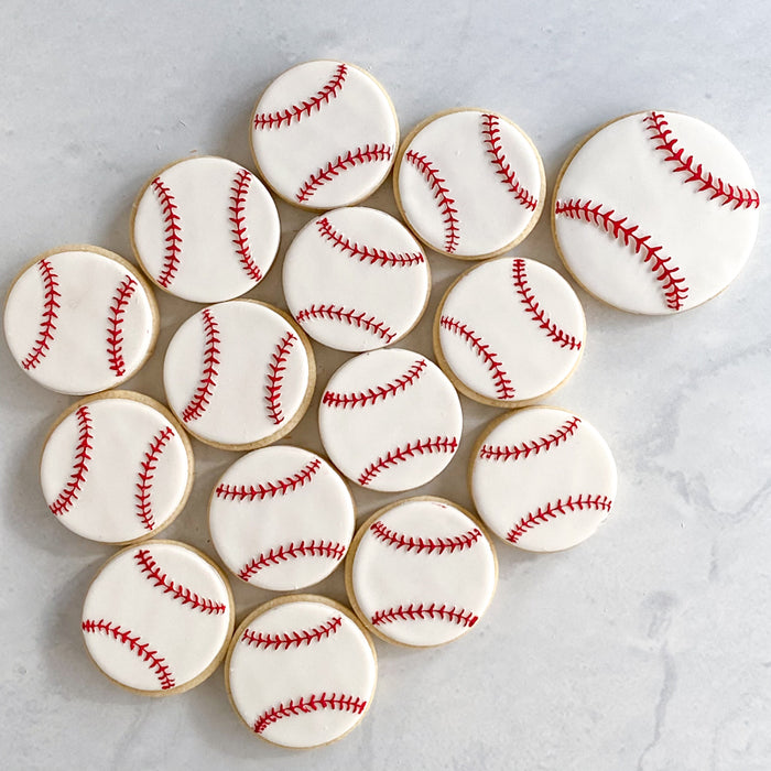 Mini Baseball Sugar Cookies